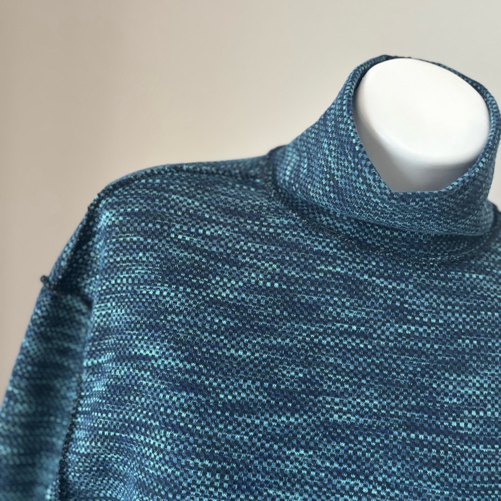 We the Free by Free People Sunny Days Space-Dye Turtleneck Sweater Blue Sz Small - Picture 6 of 10